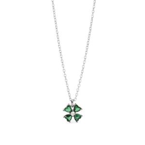 Collana Mabina in argento con ciondolo Quadrifoglio 553697