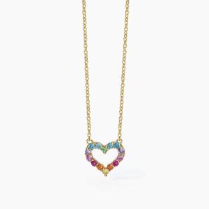 Collana Mabina in argento con cuore e zirconi multicolor 553682 - gallery