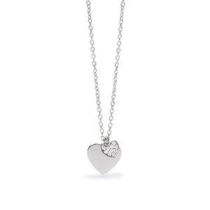 Collana Mabina in argento con doppio cuore 553506