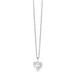 Collana Mabina in argento con forma di cuore e zirconi 553666