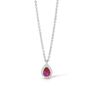 Collana Mabina in argento con rubino sintetico e zirconi 553664