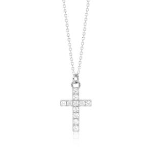 Collana Mabina in argento croce con zirconi 553369