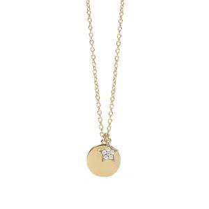 Collana Mabina in argento dorato con ciondolo tondo 553508 - gallery
