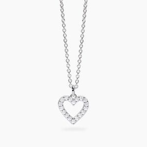 Collana Mabina MY DIAMOND in argento ciondolo Cuore con Diamanti Lab-Grown 0.18 ct 553811 - gallery