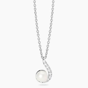 Collana Mabina MY DIAMOND in argento ciondolo perla Diamanti lab-grown 553924