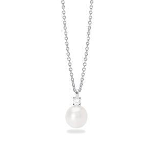 Collana Mabina MY DIAMOND in argento con perla coltivata e diamante lab-grown 0,08 carati 553865
