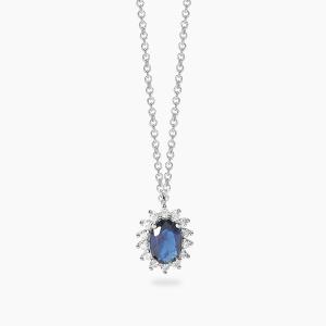 Collana Mabina MY DIAMOND in argento con Zaffiro e Diamanti Lab-Grown 553935