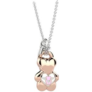 Collana Nanan con ciondolo chiama angeli Orsetto in argento rosato NAN0391 - gallery