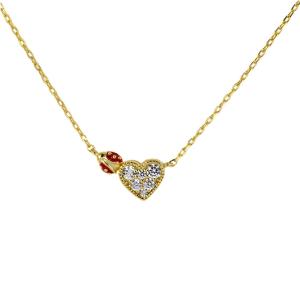 Collana Nanan in argento giallo con Cuore e coccinella NAN0630
