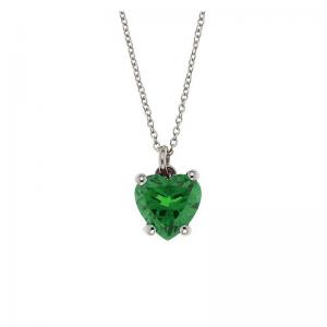 Collana Orsini ciondolo taglio Cuore Verde in Argento con zircone verde - gallery