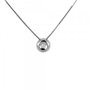 Collana Punto Luce Cipollina piccola con diamante ct 0.02 G VS  - gallery