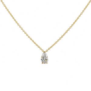 Collana Punto Luce Goccia Diamante Lab Grown in oro giallo