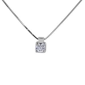 Collana punto luce griffes diamante grande 0.12 carati modello Shaila - gallery