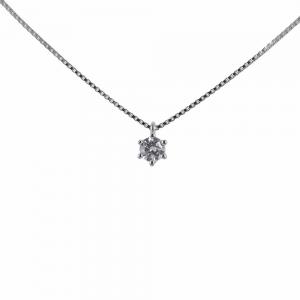 Collana Punto Luce piccolo con diamante 0.15 carati alta gioielleria