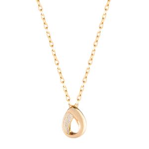 Collana Rebecca in argento giallo con goccia e polvere di diamanti SJLKCO74