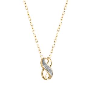 Collana Rebecca in argento giallo con Infinito e polvere di diamanti SJLKCO76