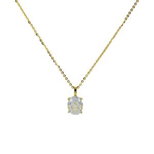 Collana Rebecca in argento giallo con zircone ovale SDAKOO08