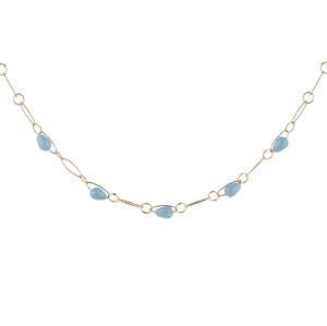 Collana Rebecca in Bronzo collezione Tulipe con cinque pietre colorate azzurre - gallery