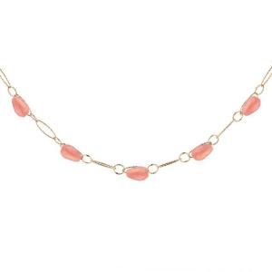 Collana Rebecca in Bronzo collezione Tulipe con cinque pietre colorate Rosa