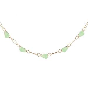 Collana Rebecca in Bronzo collezione Tulipe con nove pietre colorate verdi