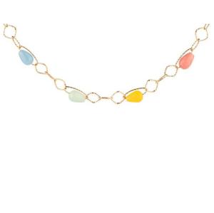 Collana Rebecca in Bronzo collezione Tulipe con nove pietre multicolor - gallery