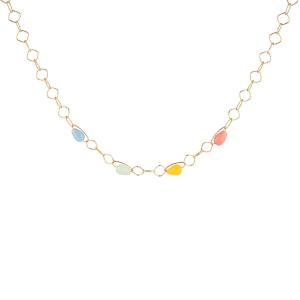 Collana Rebecca in Bronzo collezione Tulipe con nove pietre multicolor