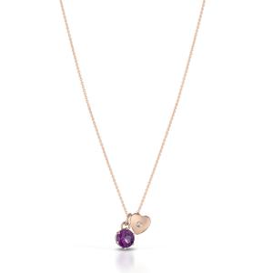 Collana Roberto Giannotti in oro rosa con rodolite e cuore con diamante NKT 347