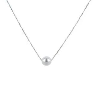 Collana Runner con Perla Freshwater 7.50-8.00 in oro bianco
