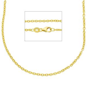 Collana Unisex catena maglia rolo piena in oro giallo 60 cm spessa