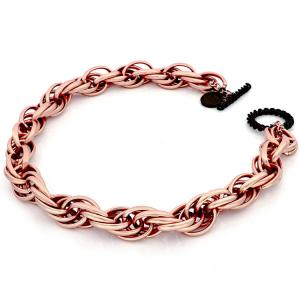 Collana Unoaerre in bronzo rosa satin e chiusura nera