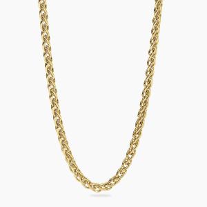 Collana uomo in argento dorato catena spiga 553877 - gallery