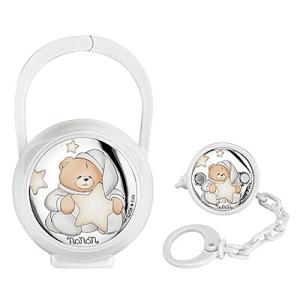 Set Confezione portaciuccio Nanan da bambino unisex in argento NPO0001 - gallery