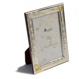 Cornice in Argento anniversario nozze d oro 10X15 cm  - gallery