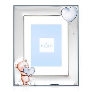 Cornice portafoto orsetto cuore celeste 13x18 - gallery