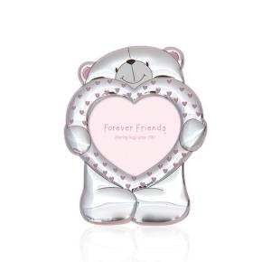 Cornice portafoto rosa Forever Friends Teddy Bear Heart Collection 