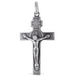 Croce di San Benedetto in argento con medaglia 23X38 mm - gallery