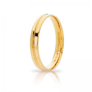 Anello Fede Unoaerre Lyra collezione Brillanti Promesse in oro giallo 18 kt misura 22 - gallery