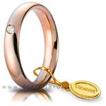 Fede Comoda UnoAerre 4 mm in oro rosa con Diamante 0.05 ct