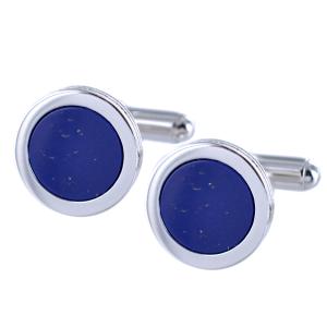 Gemelli in argento e resina blu 