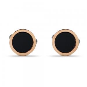 9kt gold cuff-links with onyx by Unoaerre  - gallery