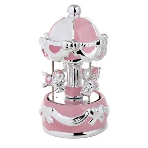 Giostra Carillon con cavalli bambina rosa 