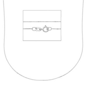 Girocollo catena Unisex Veneziana in oro bianco 45 cm ultrasottile