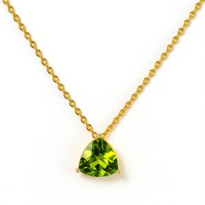Girocollo con Peridoto Verde e diamanti in oro giallo