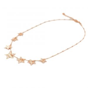 Girocollo con stelle in argento rose' collezione Shiny