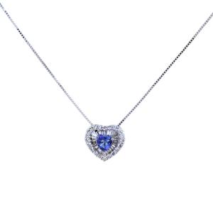 Girocollo Cuore tanzanite Blu e Diamanti modello Tanzanja - gallery