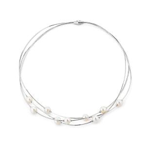 Girocollo da Donna in Argento silver con perle Marcello Pane 