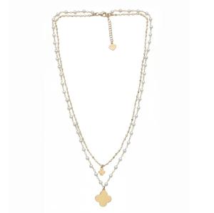 Girocollo Dvccio argento oro giallo 24 kt perle