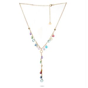 Girocollo Dvccio argento oro giallo 24 kt quarzi colorati