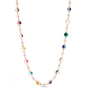Girocollo Dvccio argento oro rosa 24 kt quarzi colorati