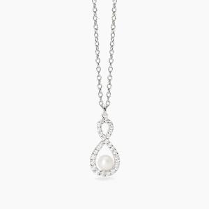 Girocollo Mabina con pendente con perla coltivata e zirconi Endless 553778